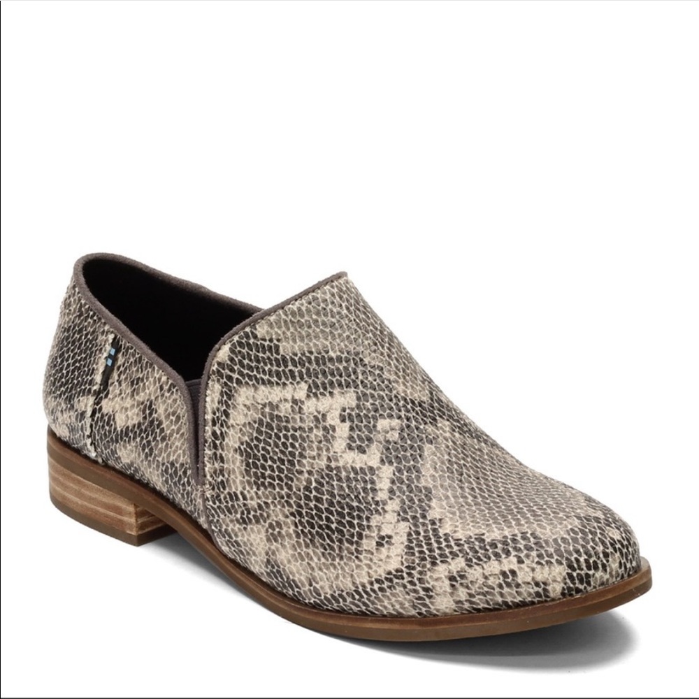 NIB TOMS Shaye Faux Snakeskin Ankle Bootie Size 12